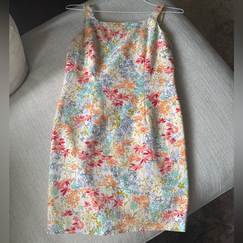 Ann Taylor Loft Vintage Floral Mini Dress Square Neck 2P